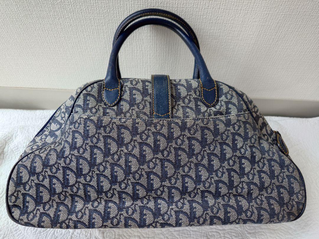 Dior Diorissimo Canvas and Leather Double Saddle Bowler Bag