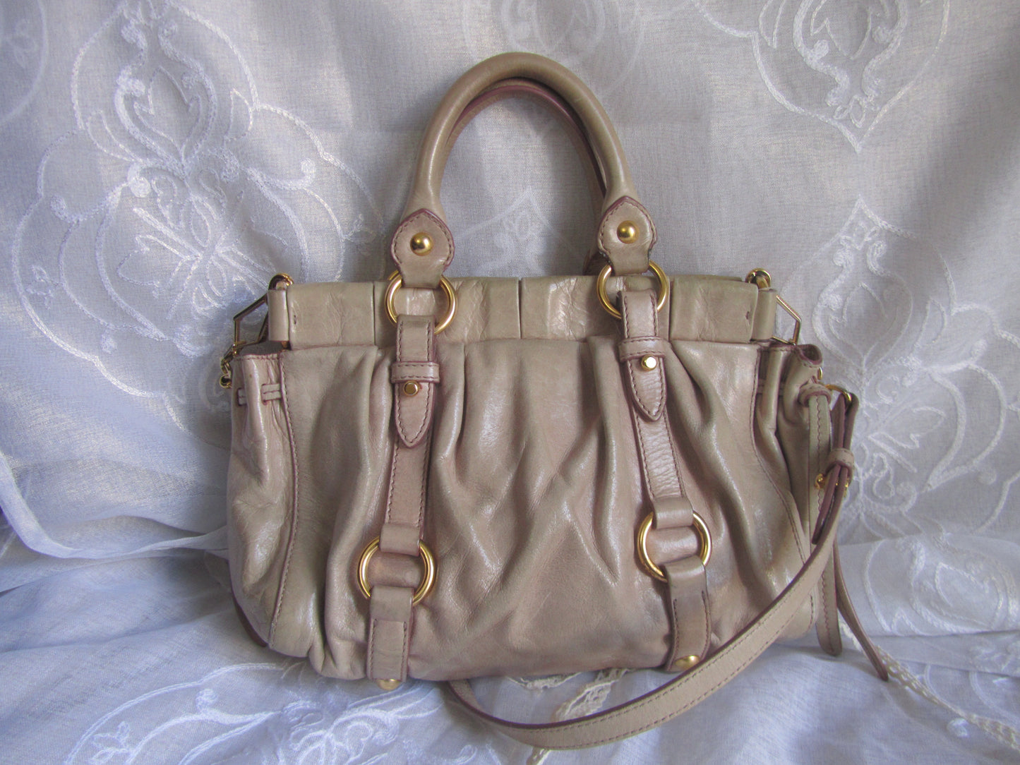 miu miu pale pink vitello lux mini bag