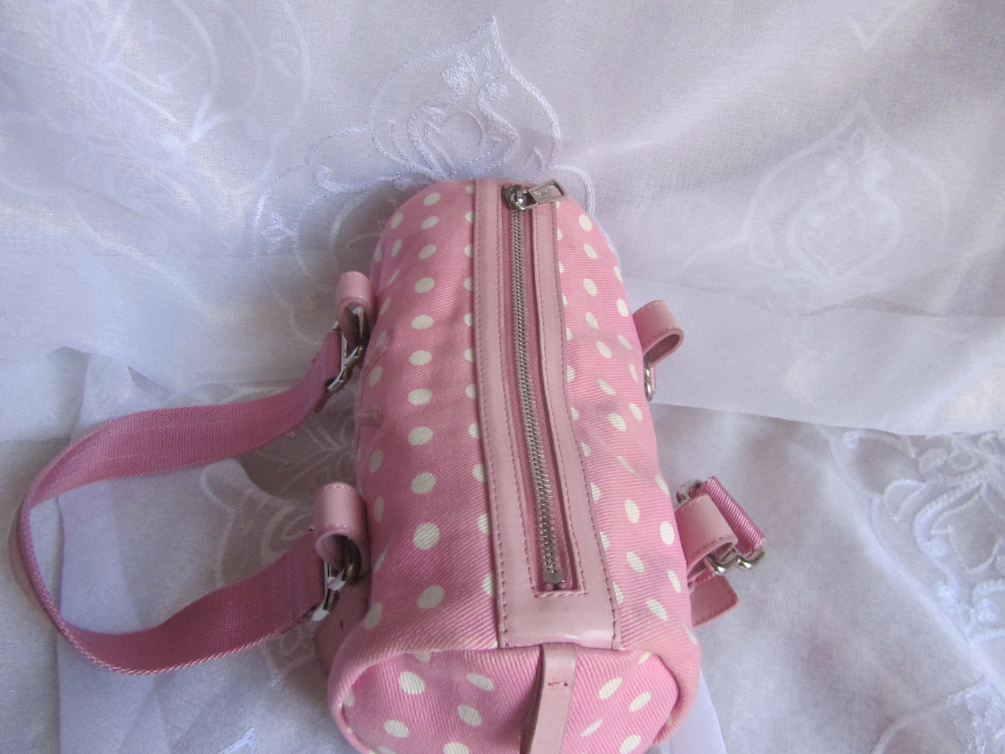yves saint laurent pink polkadot shoulder bag