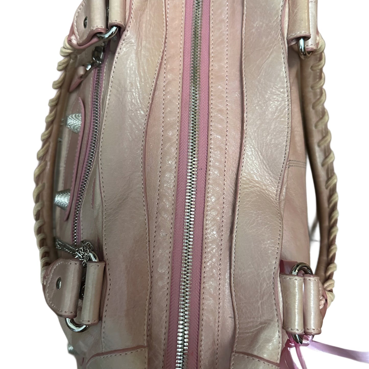 Balenciaga Baby Pink Giant City Bag with Shoulder Strap