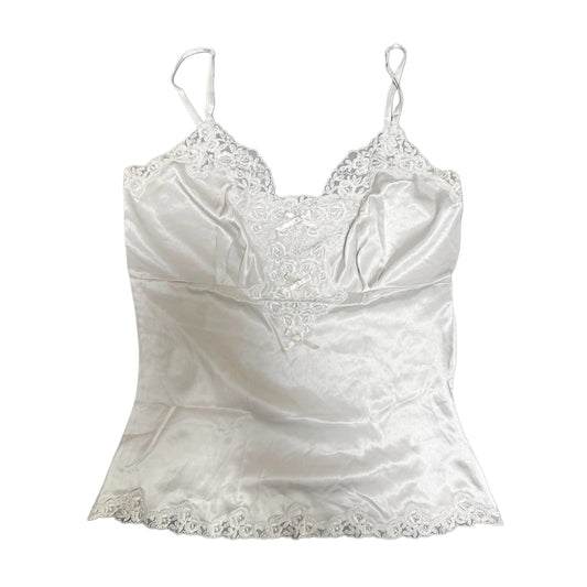 Christian Dior White Lace & Ribbon Bustier Top