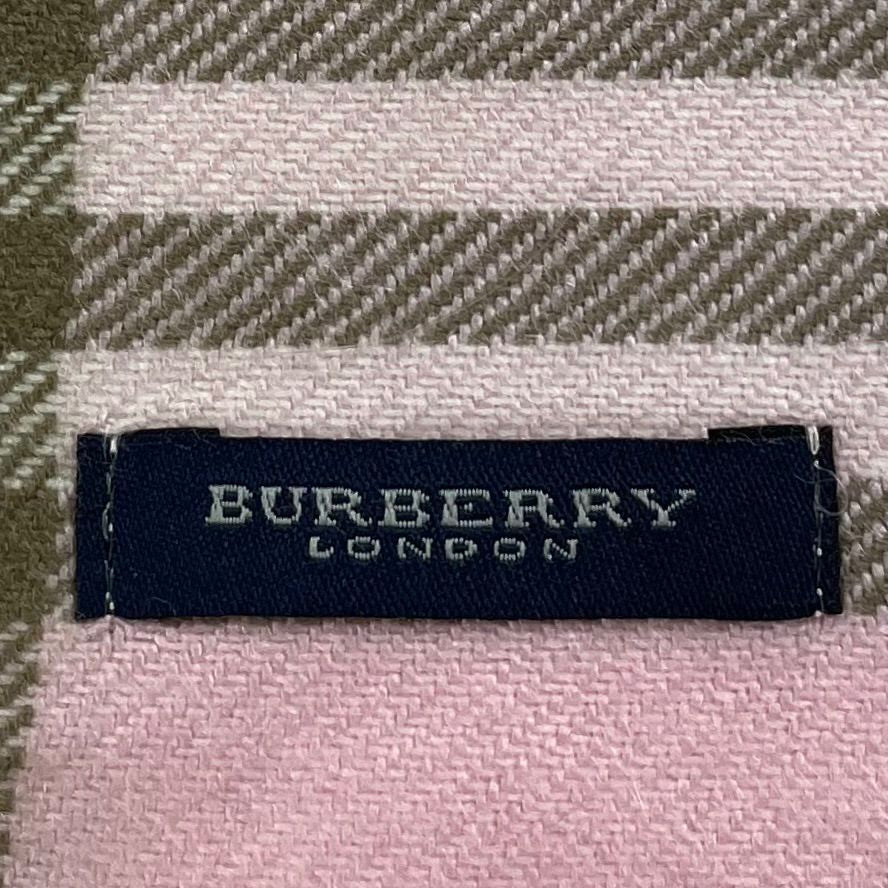 Burberry Pink Girly Classic Plaid Scarf 100% Cashmere