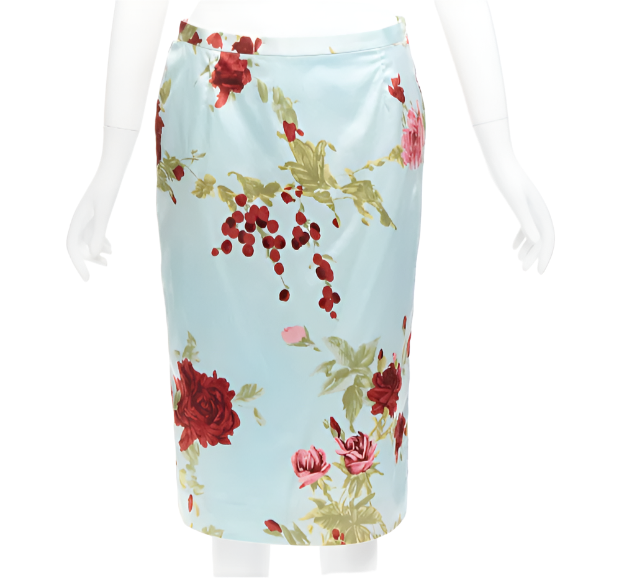 DOLCE GABBANA Vintage floral silk skirt Carrie Bradshaw