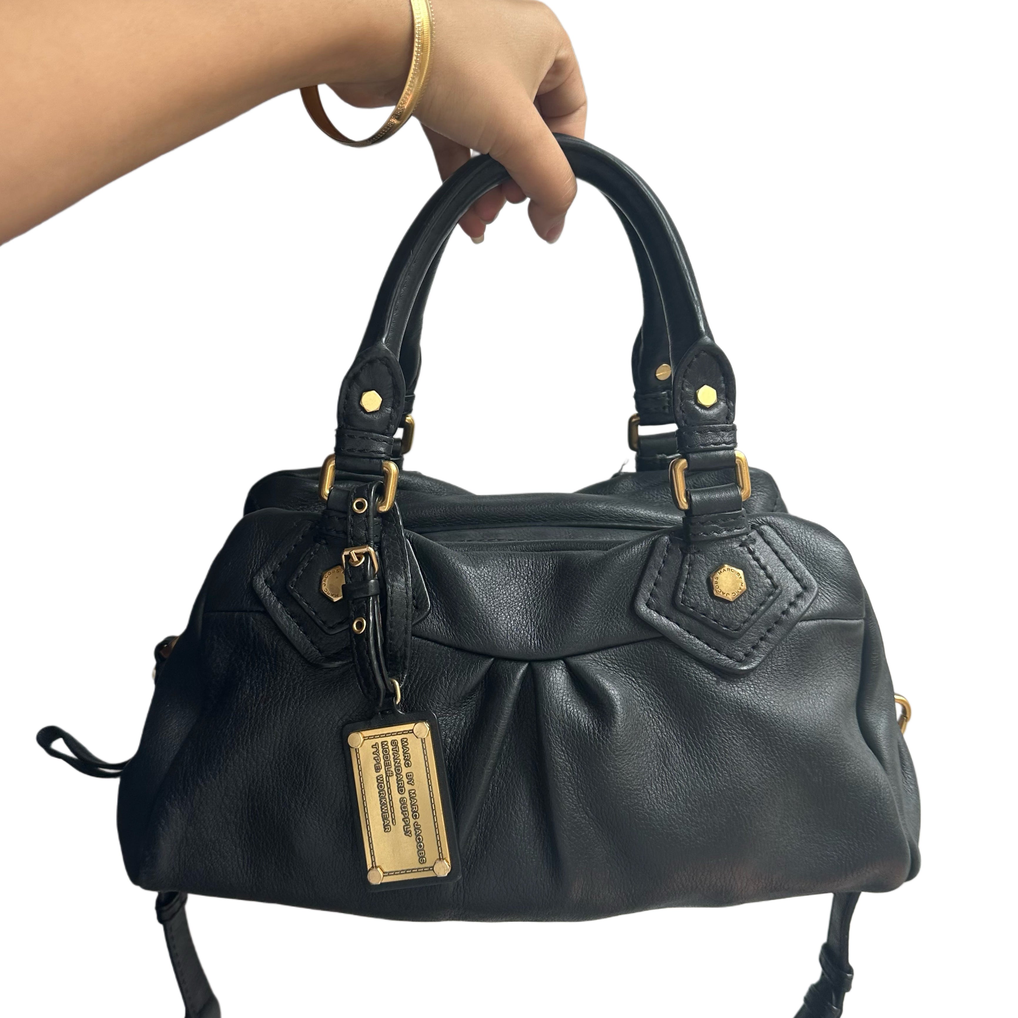 【MARC BY MARC JACOBS】レザーハンドバッグ black MARC BY MARC JACOBS - MARC BY MARC JACOBS(マークバイマーク