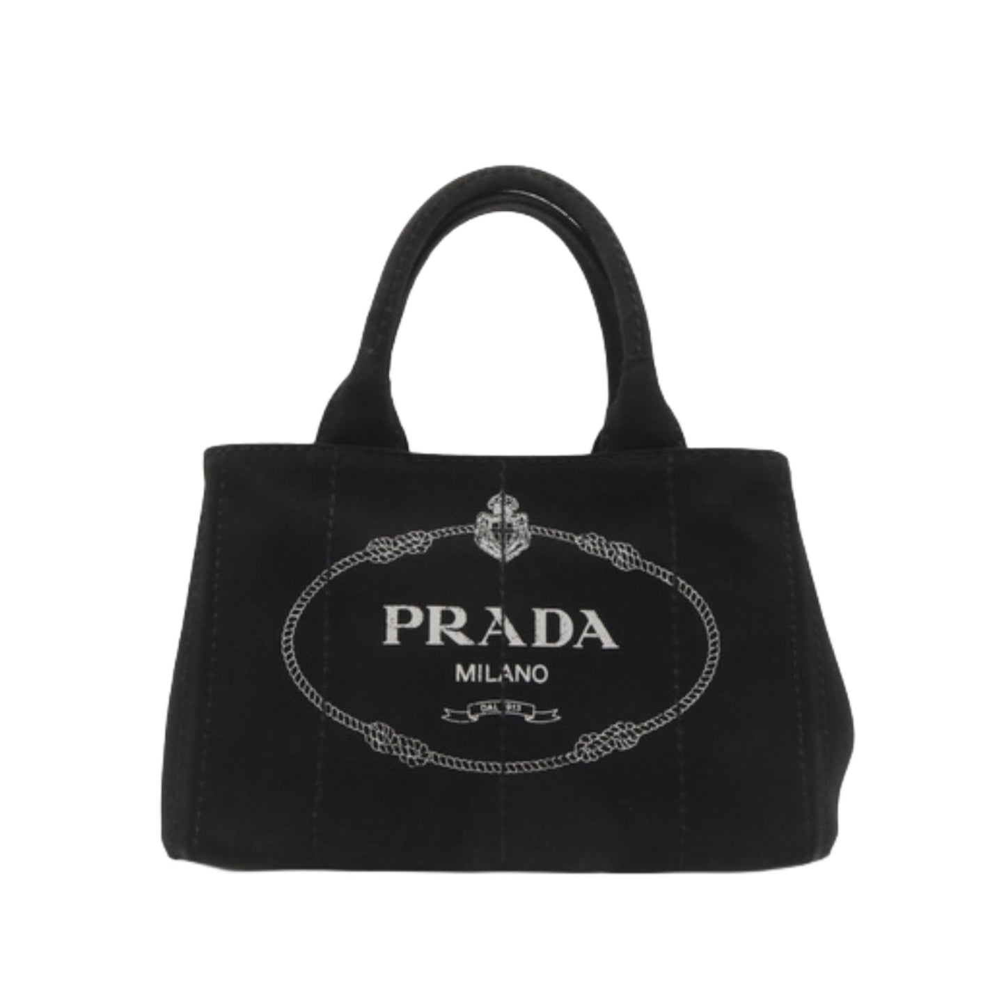 prada black canapa handbag
