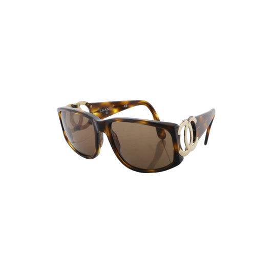 Chanel 2000s oversized cc sunglasses in tortoiseshell