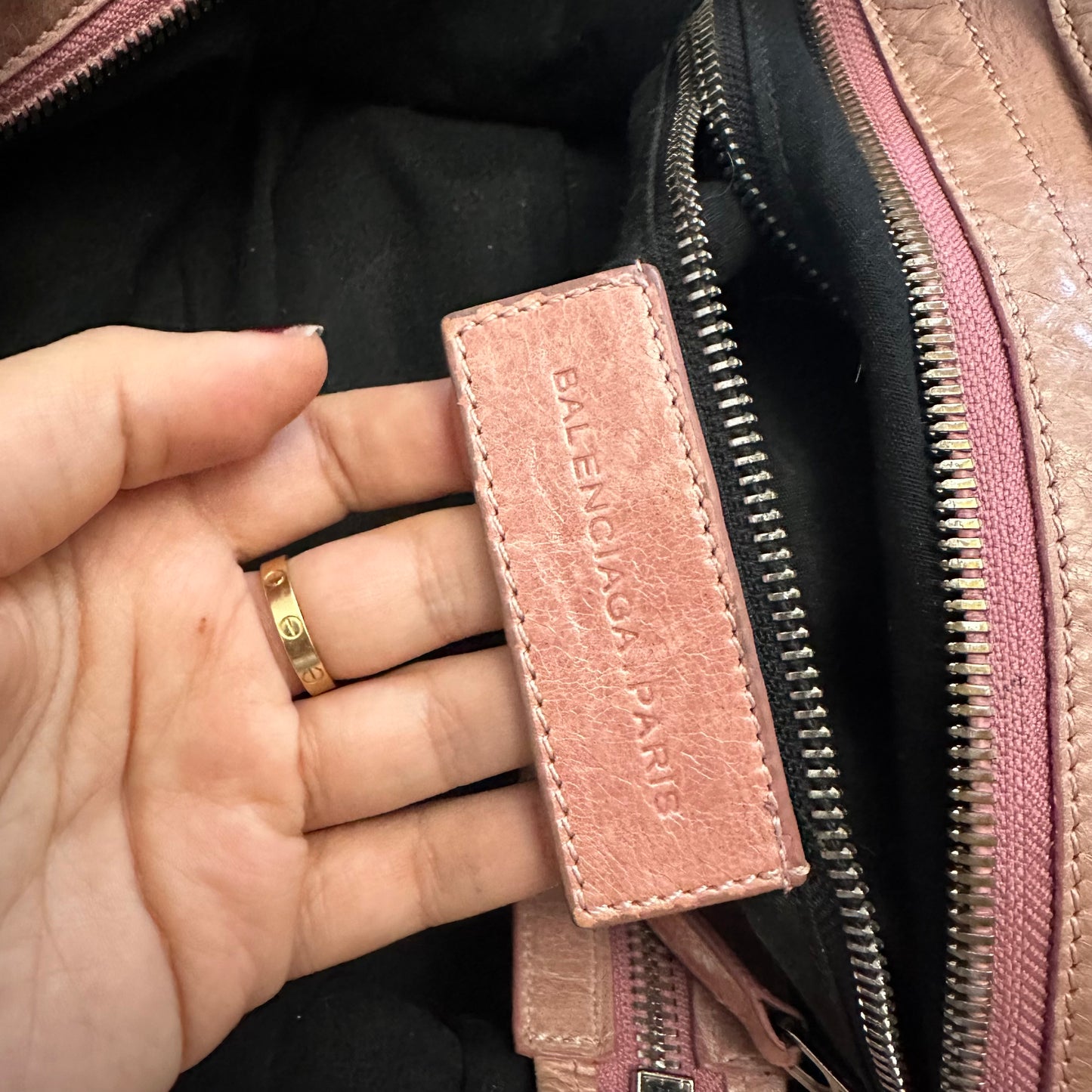 Balenciaga Baby Pink Giant City Bag with Shoulder Strap