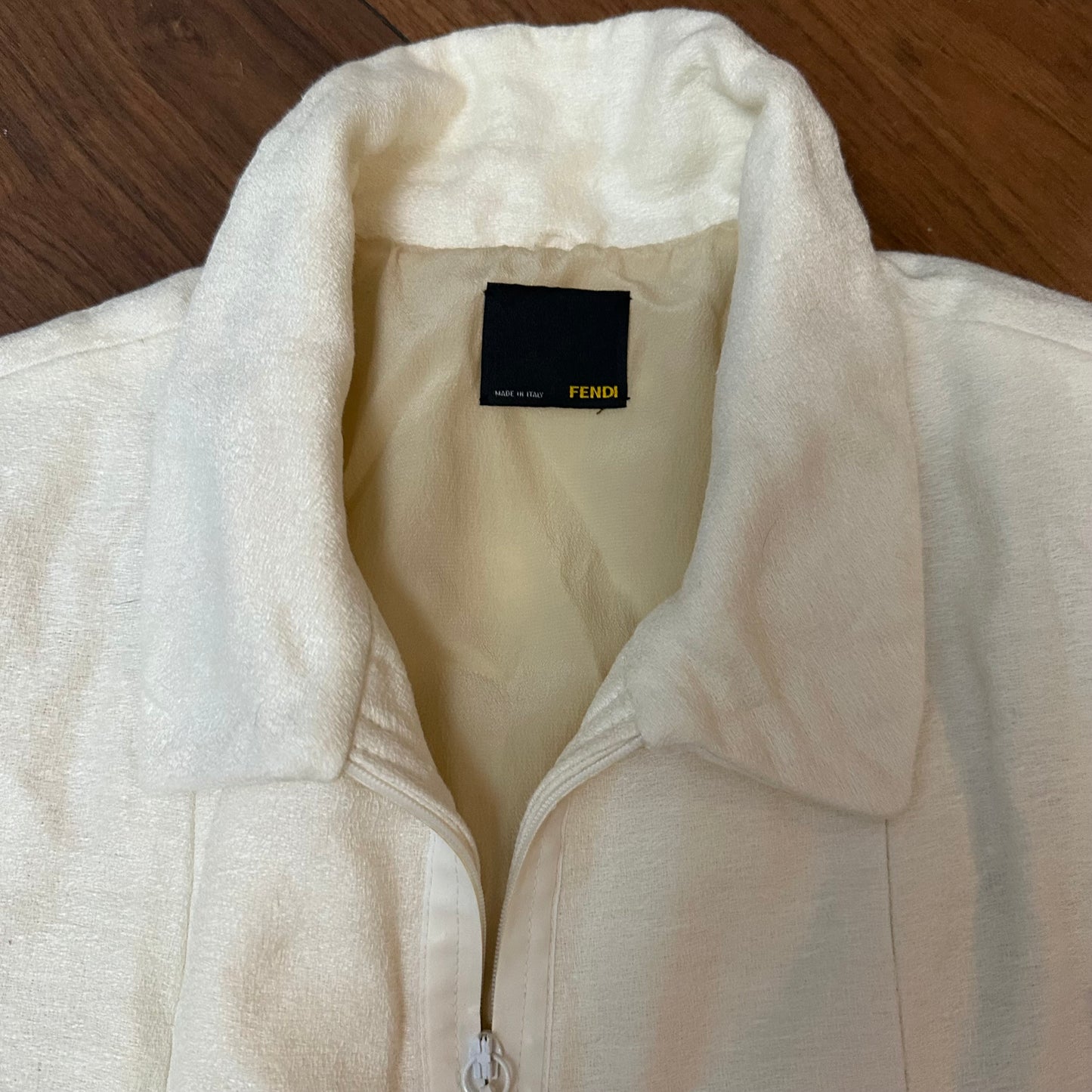 Fendi Vintage White Elegant Double Pocket Jacket