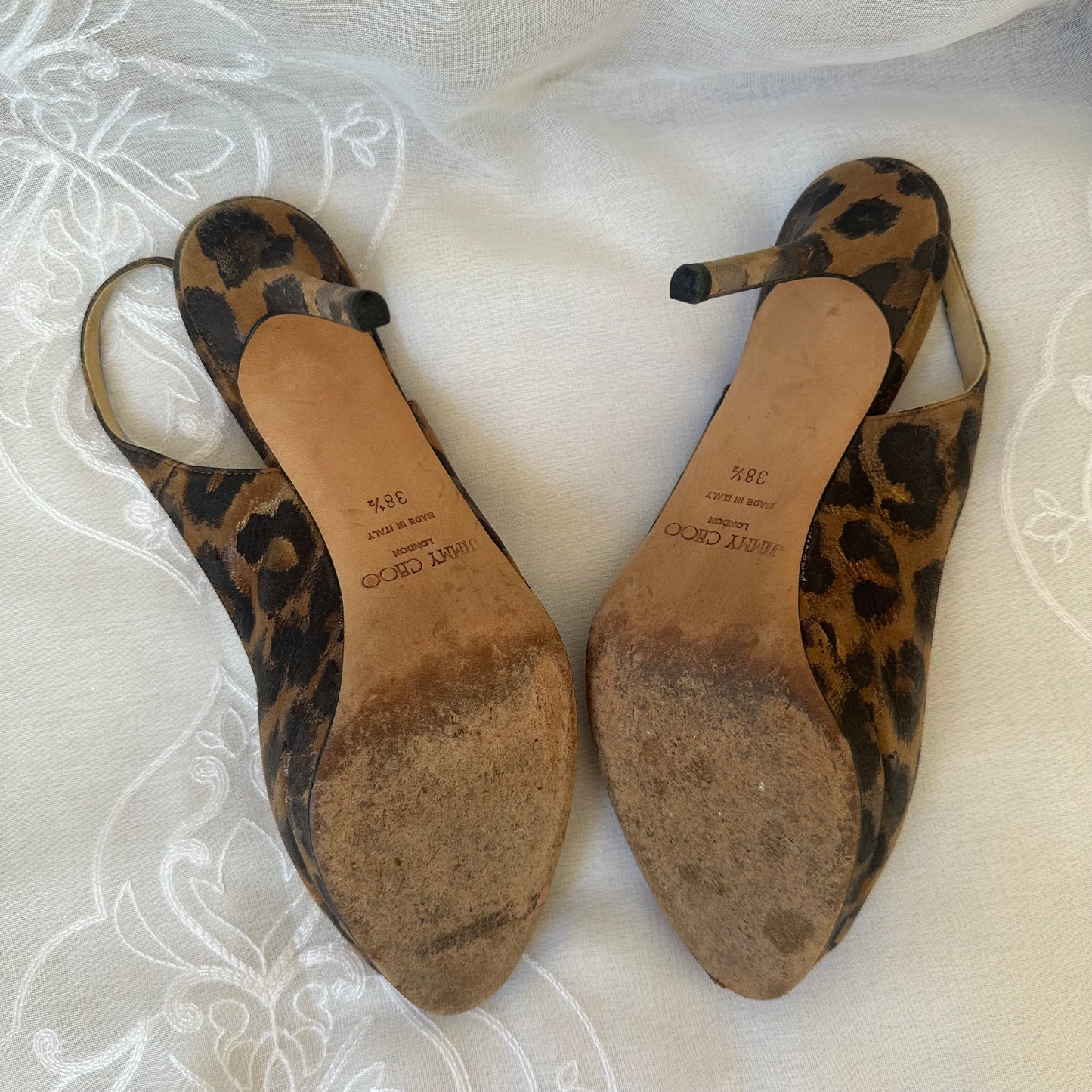 leopard print jimmy choos (38.5)