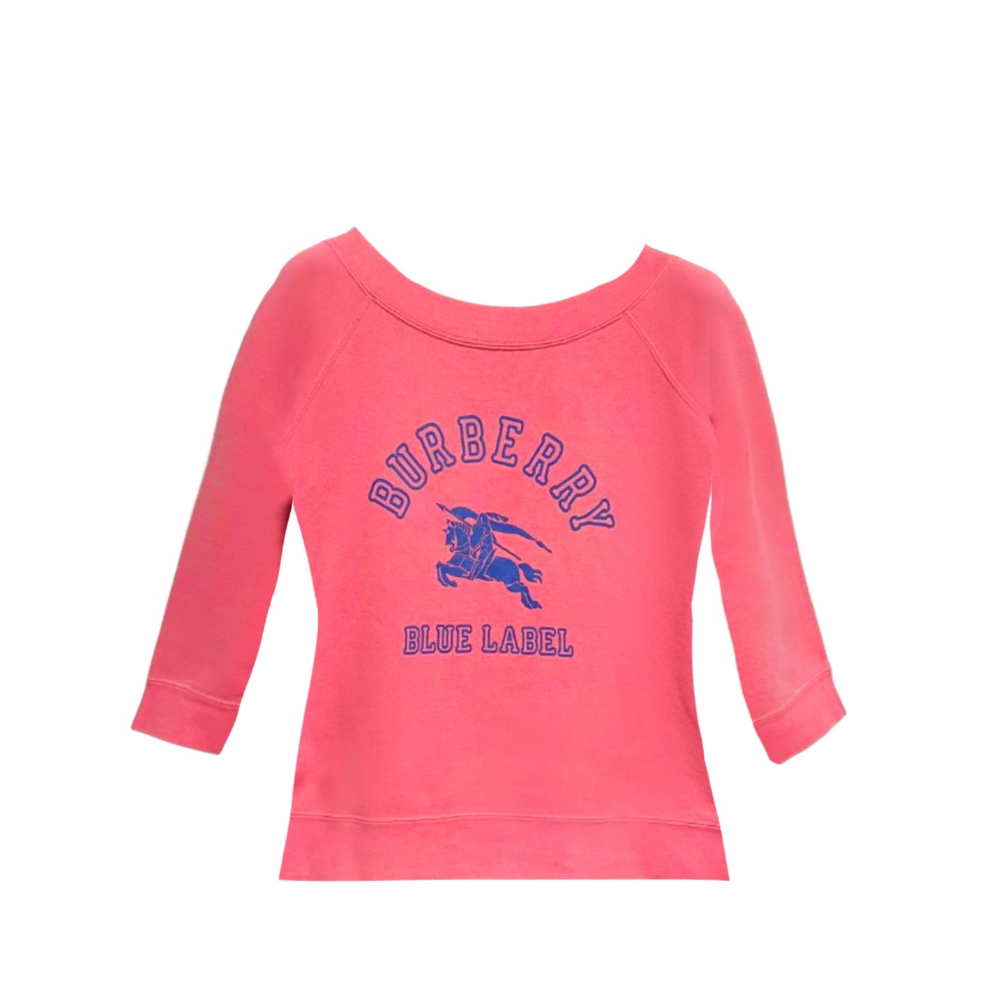 Burberry 5/8 Sleeve Knit Pink Logo Top