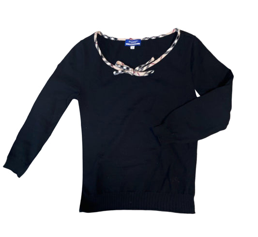 Burberry Nova 3/4 Sleeve Black Girly Top