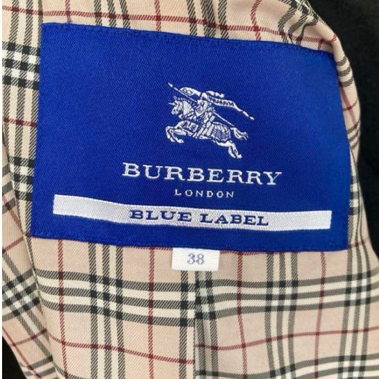 Burberry Nova Plaid Iconic Pleated Flirty Black Dress Coat