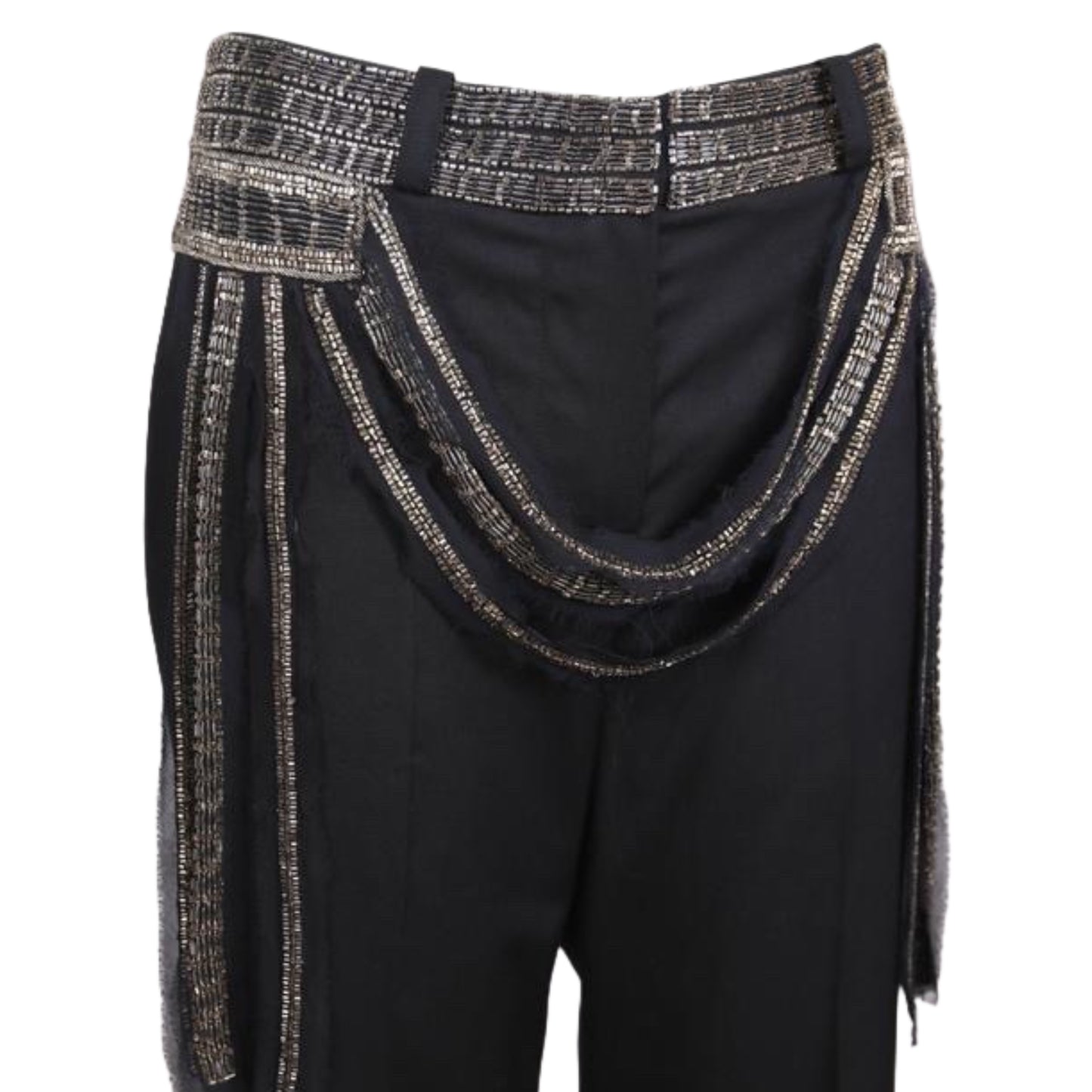 Chloé by Stella McCartney 2002 Dark Brown Flare Trousers w Embellished Sequin Waist