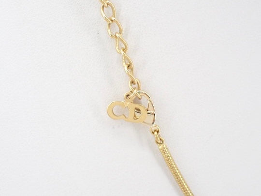 christian dior vintage “d” logo necklace