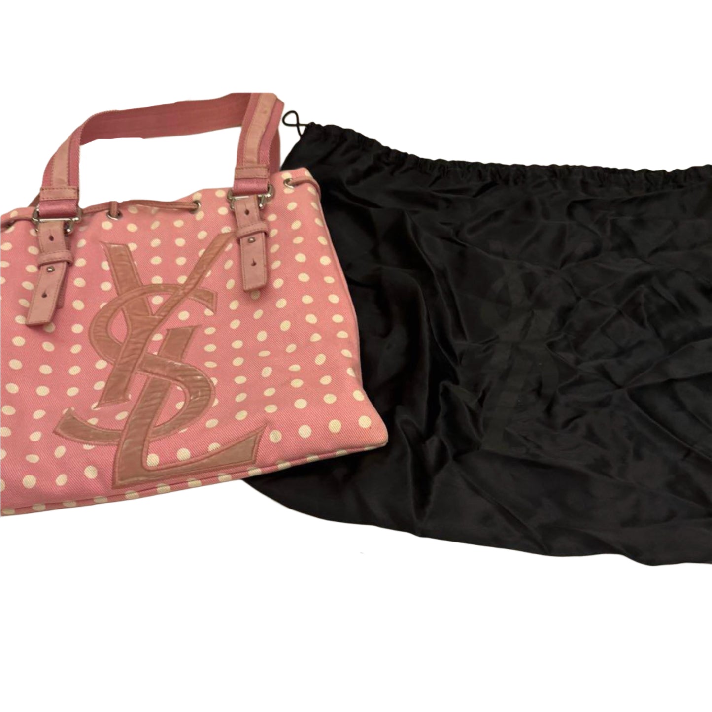 yves saint laurent rive gauche S/S 2005 vintage pink polkadot kahala bag