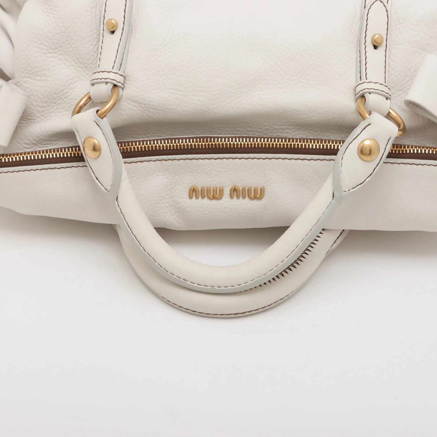 miu miu ivory angel vitello bow bag