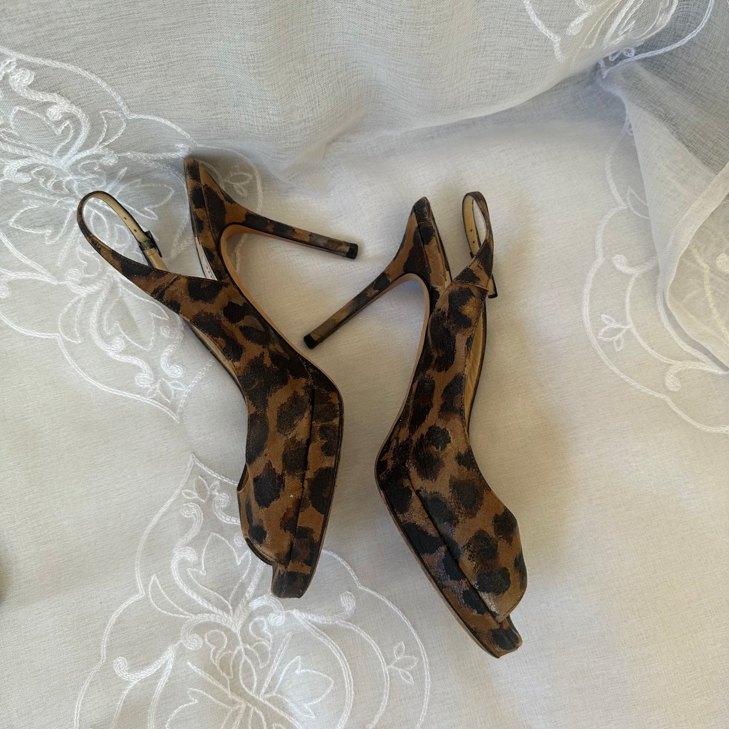 leopard print jimmy choos (38.5)