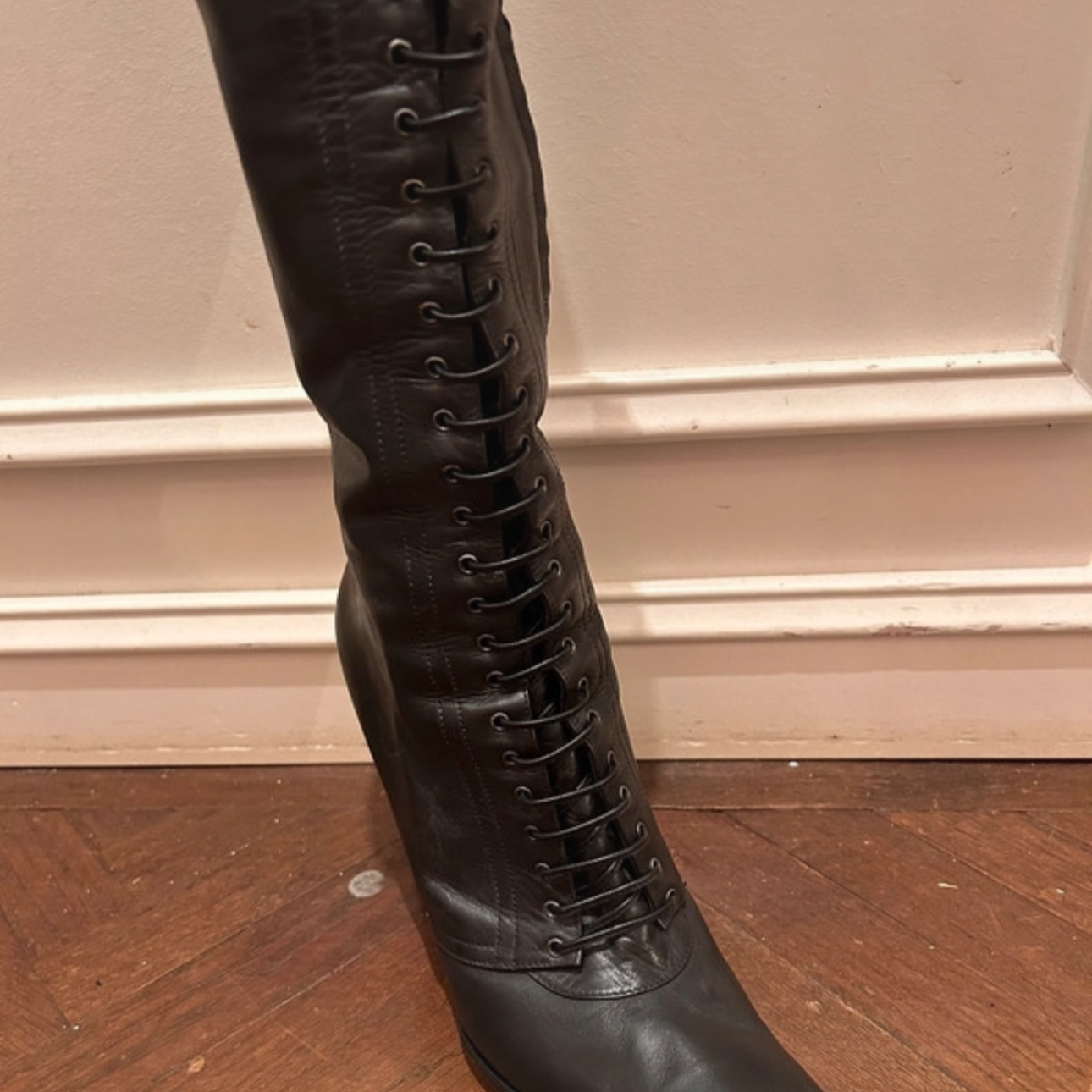 Yves Saint Laurent Lace-Up Boots (Size EU 40.5)