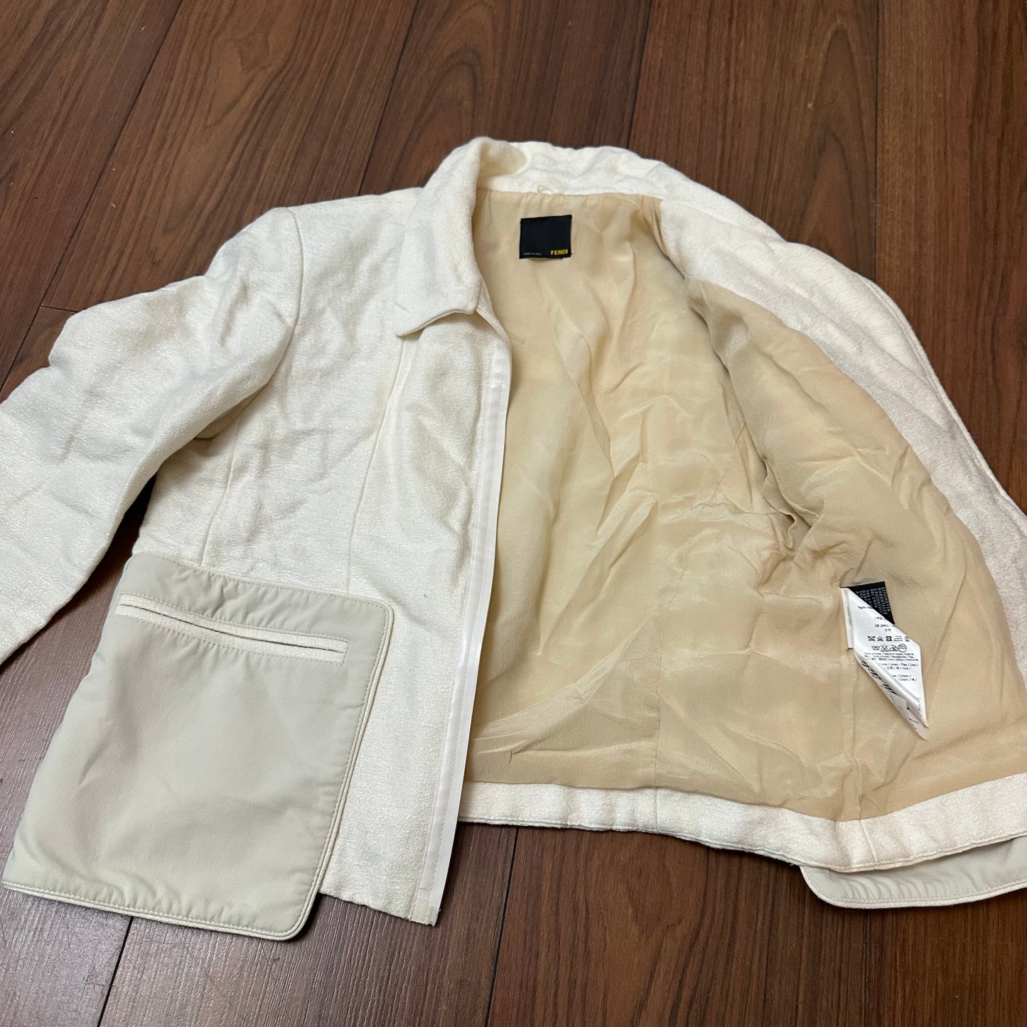 Fendi Vintage White Elegant Double Pocket Jacket