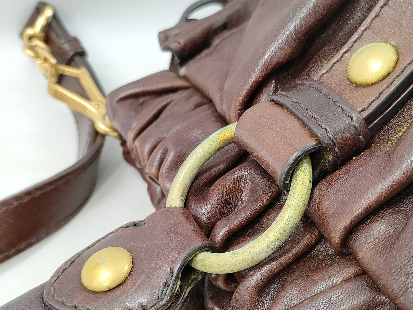 miu miu chocolate brown vitello lux bag