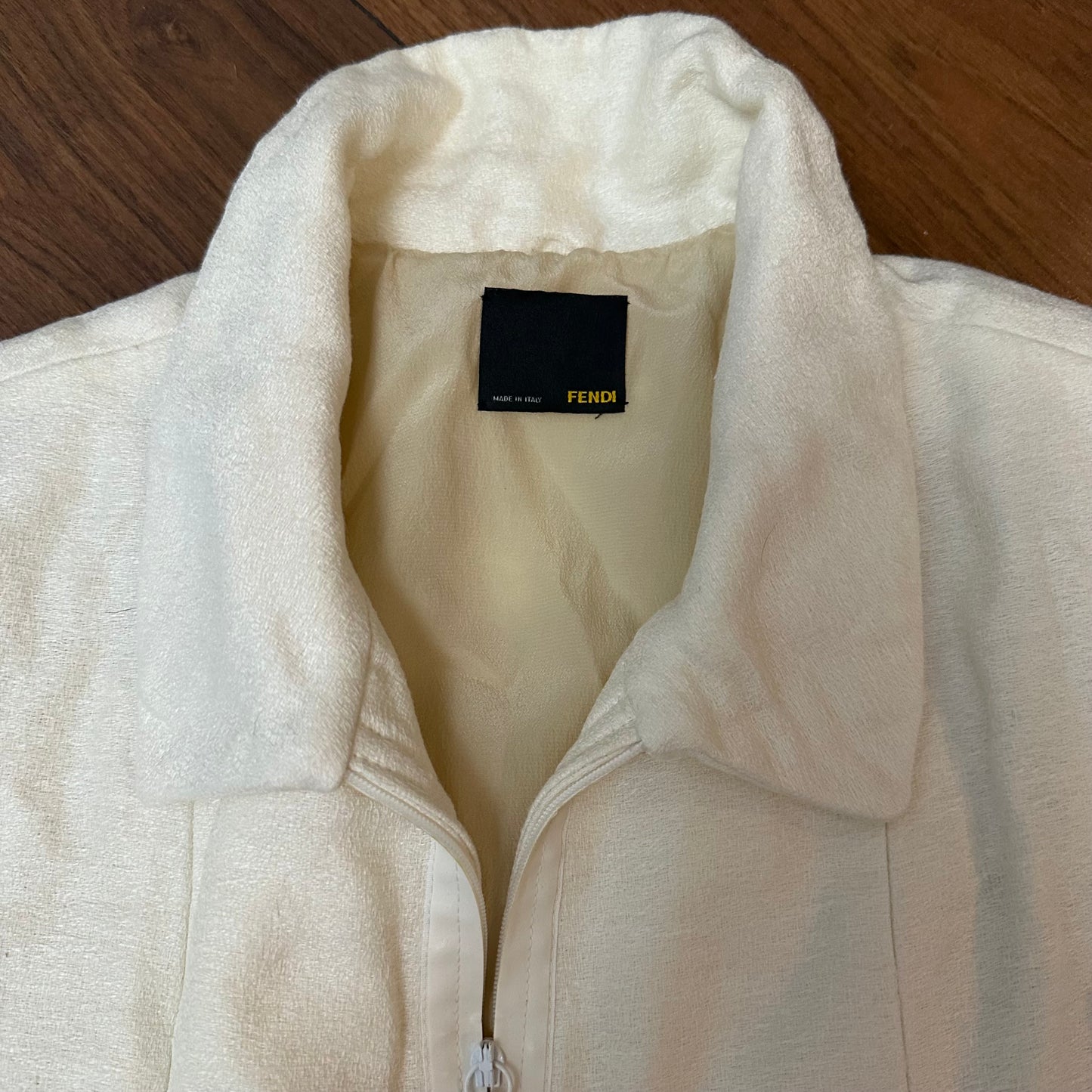 Fendi Vintage White Elegant Double Pocket Jacket