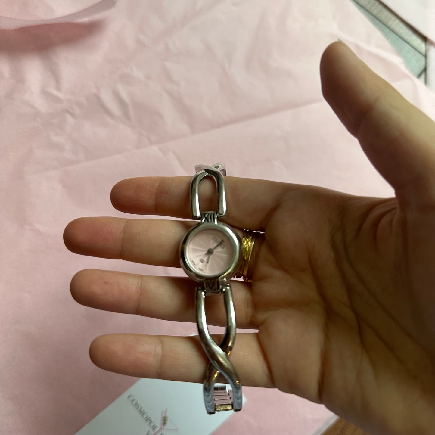Gucci Pink Watch Silver Hardware