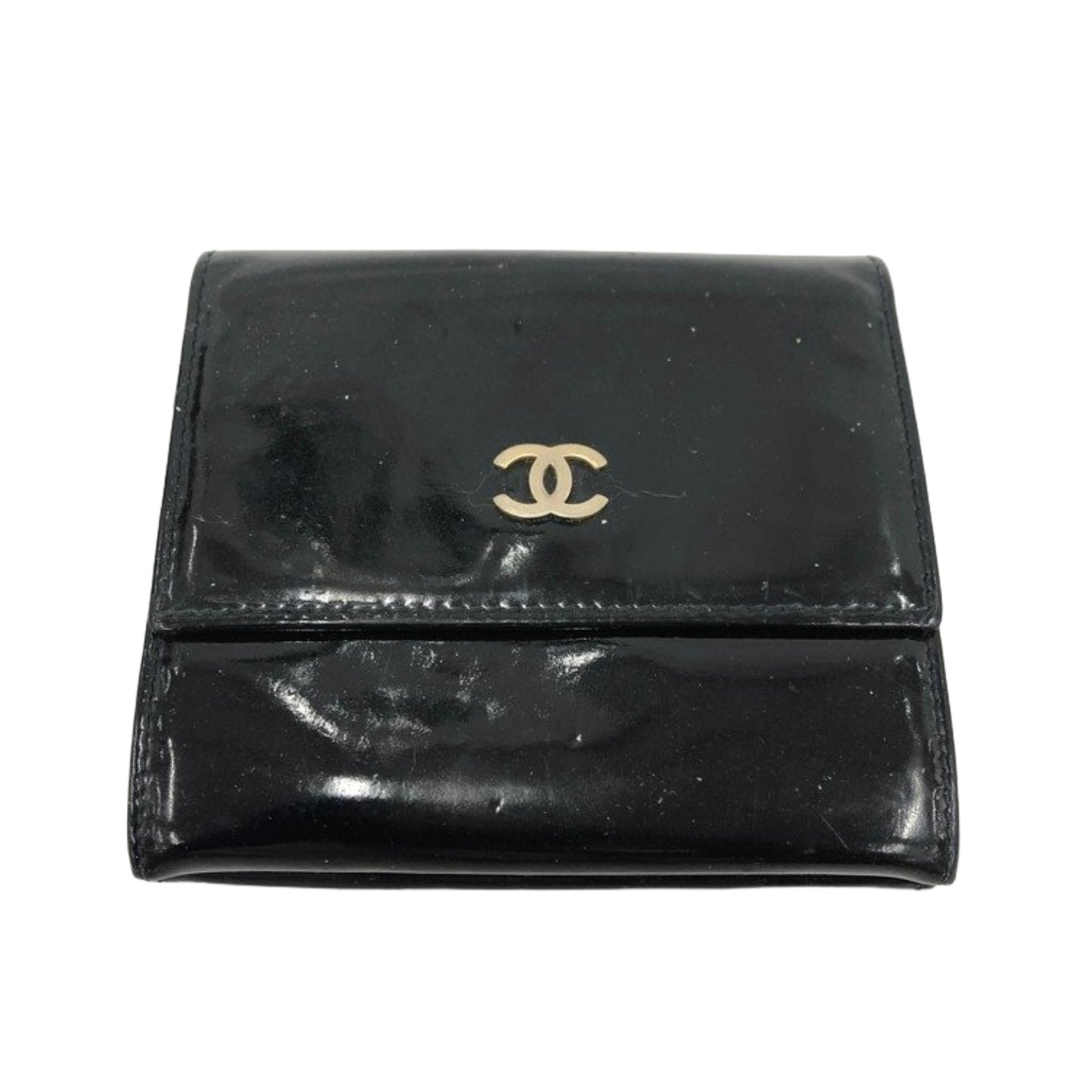 Chanel Black Patent Leather Wallet