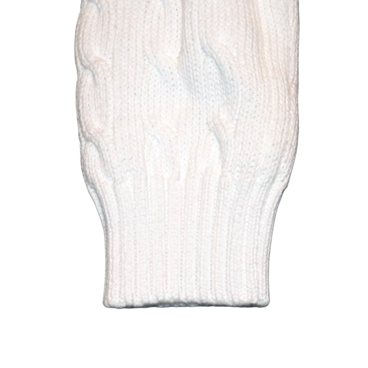 Ralph Lauren White Cable Knit V-Neck Sweater