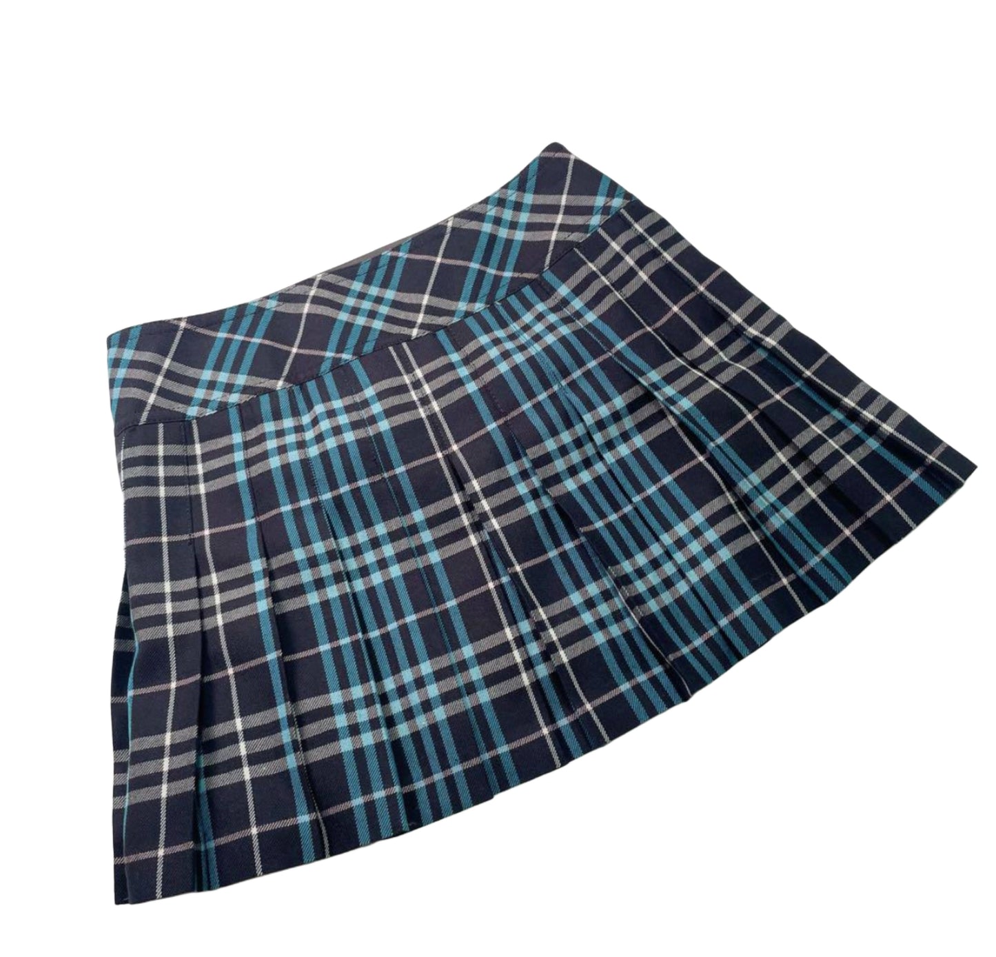 Burberry Iconic Blue Mini Wrap Skirt