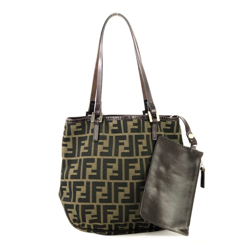 Fendi Vintage Zucca Tote with Built-In Pouch