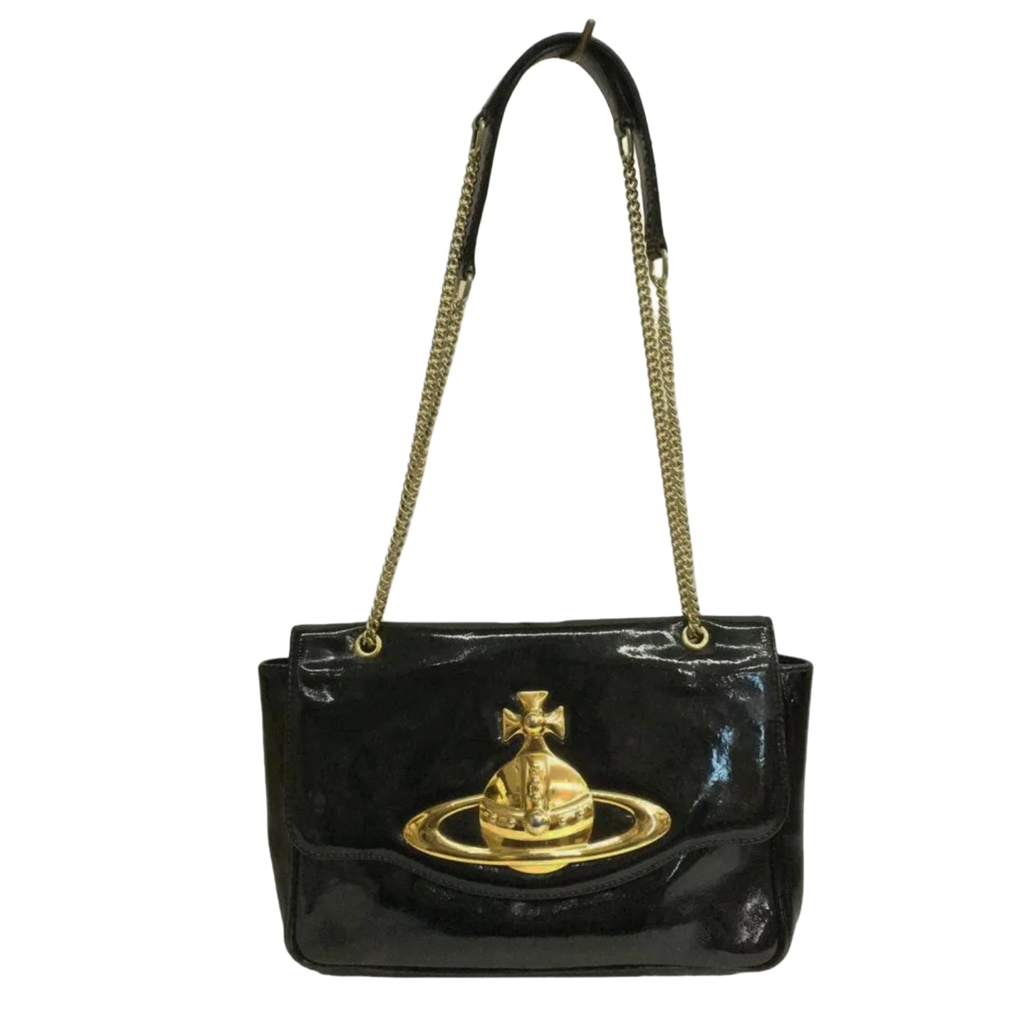 Vivienne Westwood Black Glitter Chain Shoulder Bag