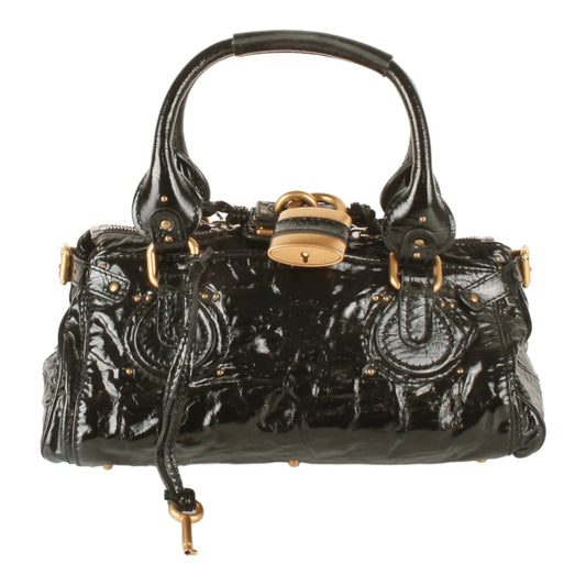 Chloé Black Glossy Leather Paddington