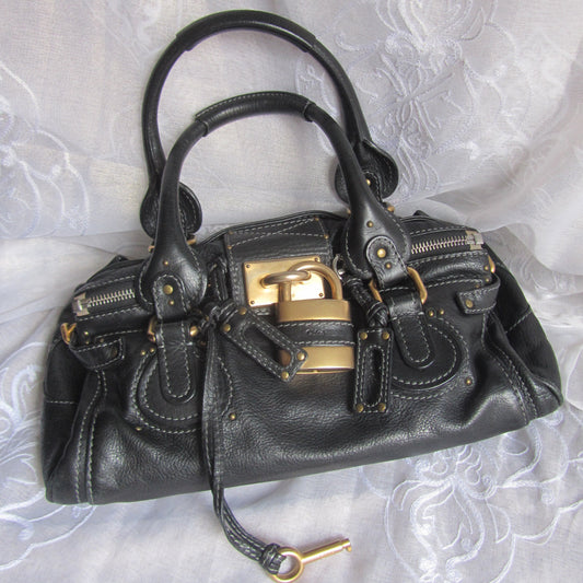 chloé classic black paddington bag