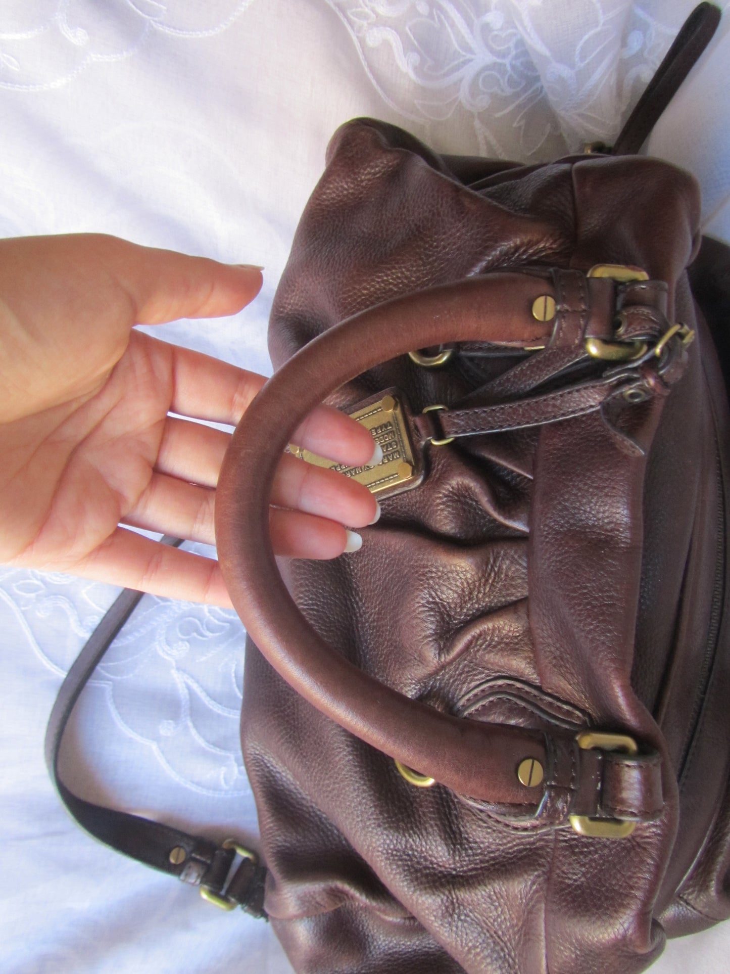 marc by marc jacobs chocolate brown leather bag