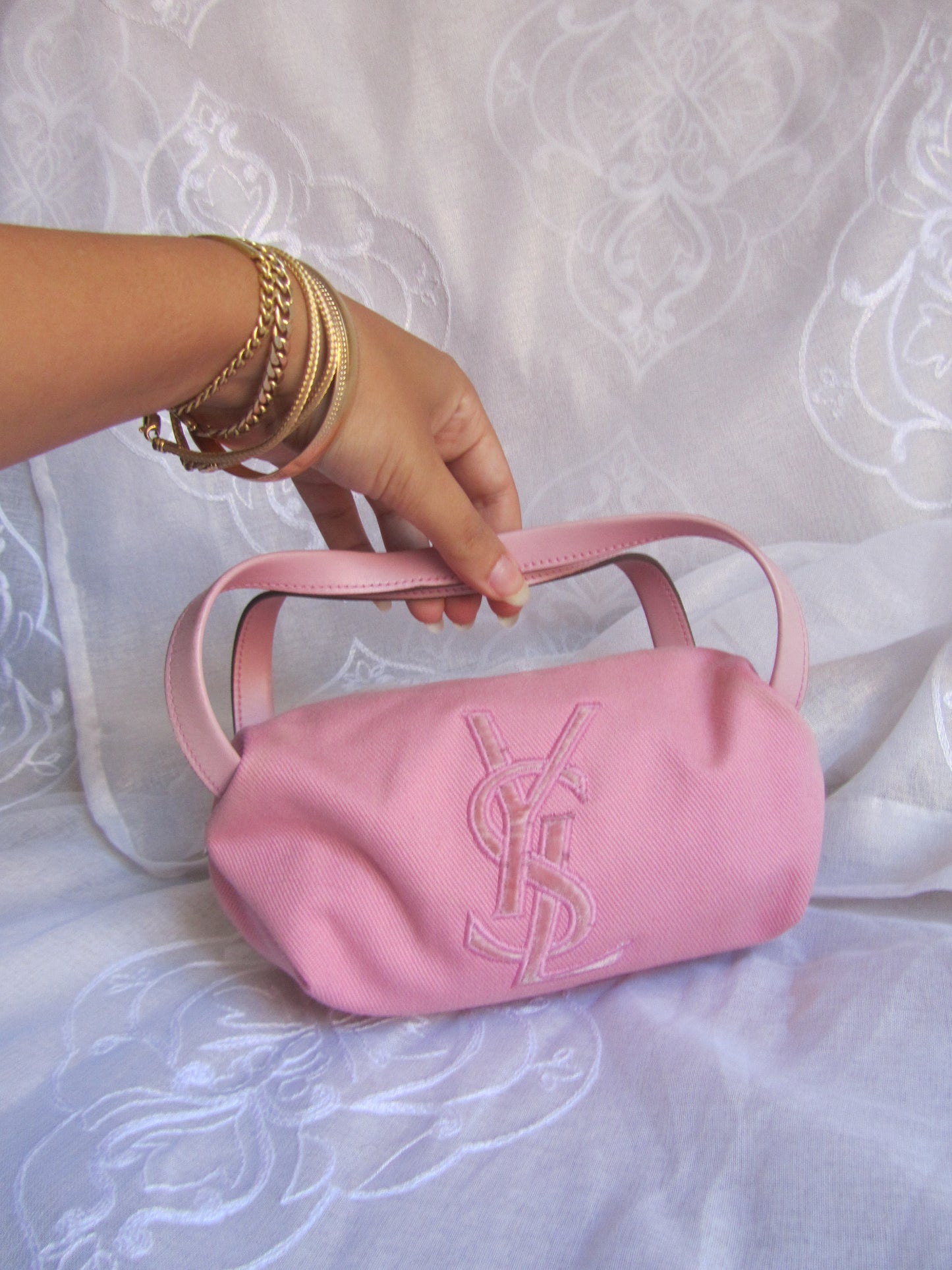 yves saint laurent rive gauche pink mini handbag