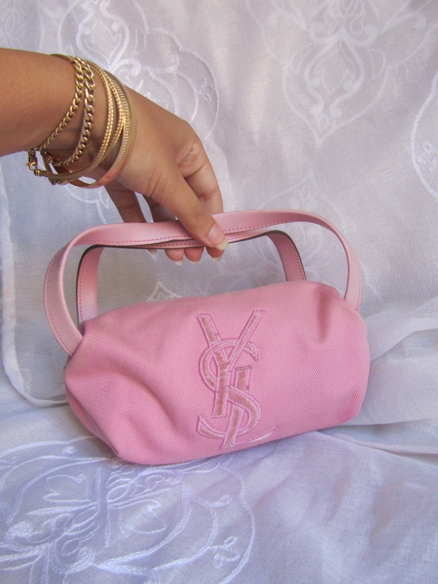 yves saint laurent rive gauche pink mini handbag