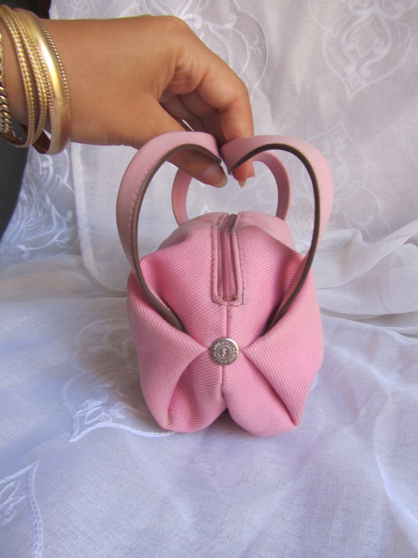 yves saint laurent rive gauche pink mini handbag