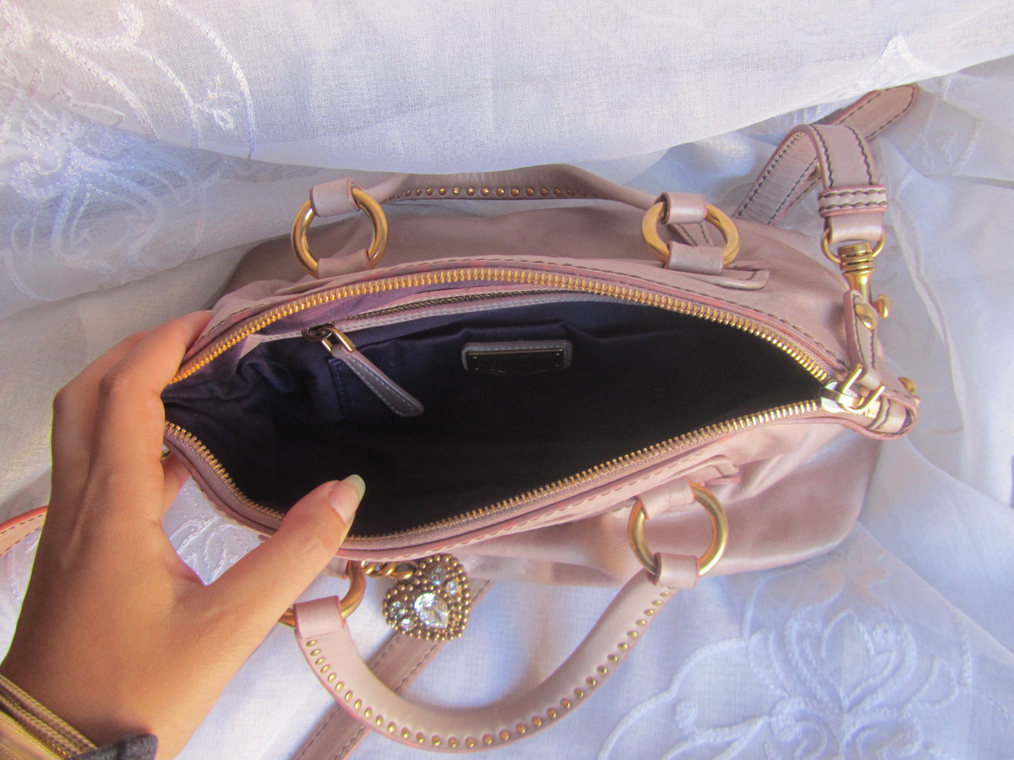 Miu Miu Vintage Heart Charm Pink Bag