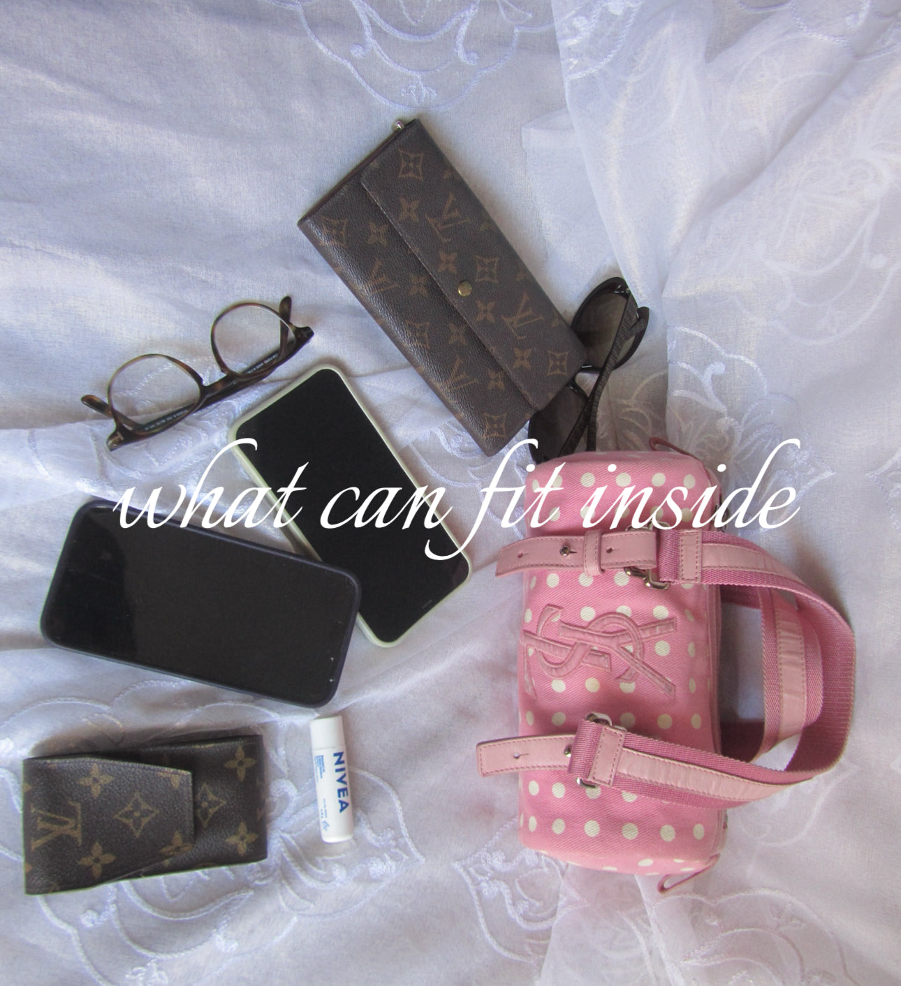 yves saint laurent pink polkadot shoulder bag