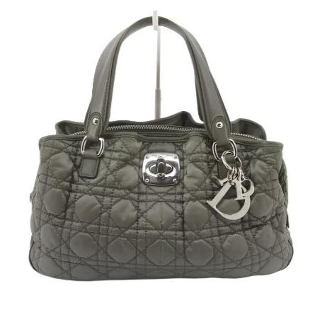 Dior Grey Cannage Quilted Charm Bag