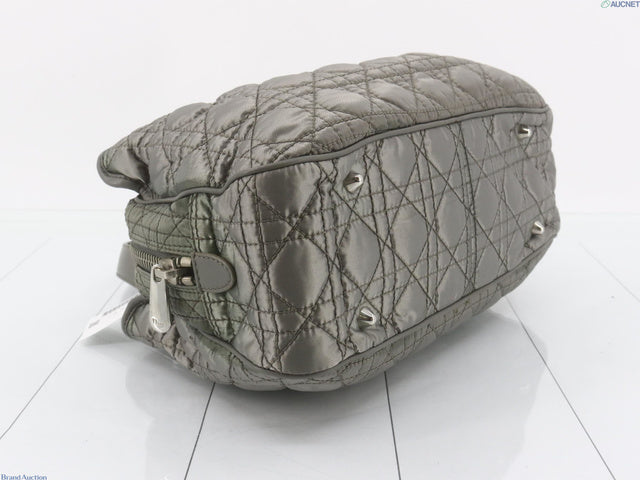 Dior Grey Cannage Quilted Charm Bag