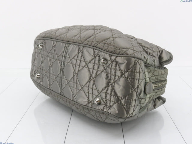 Dior Grey Cannage Quilted Charm Bag