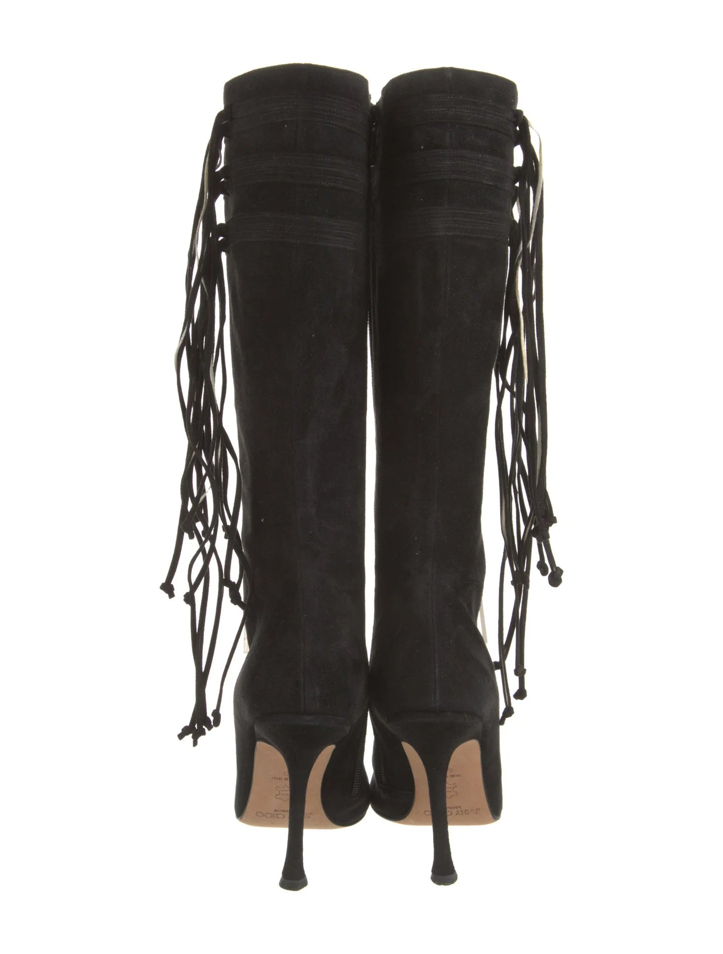 Jimmy Choo Suede Fringe Trim Accent Boots