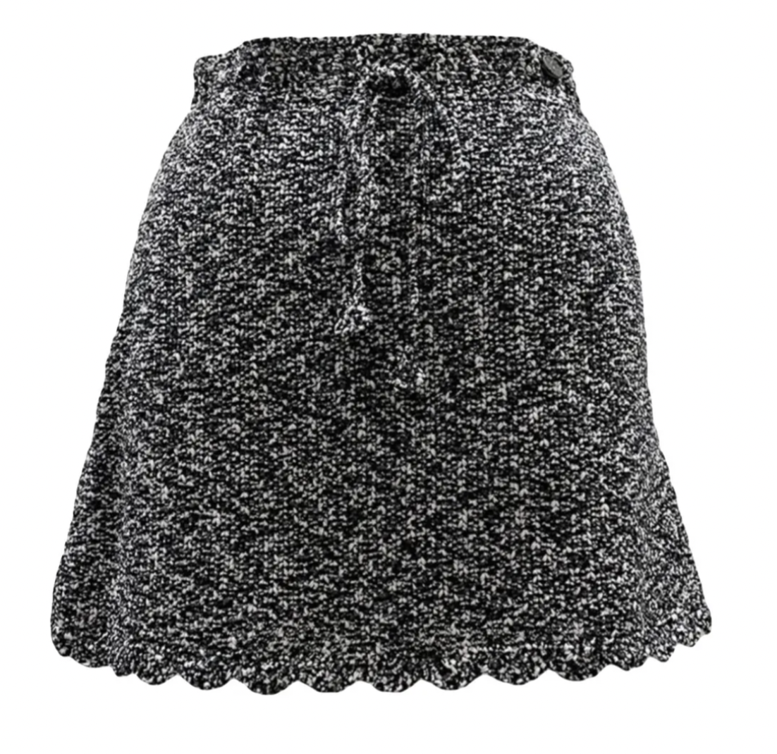 Tweed Chanel Summer Drawstring Cotton Skirt