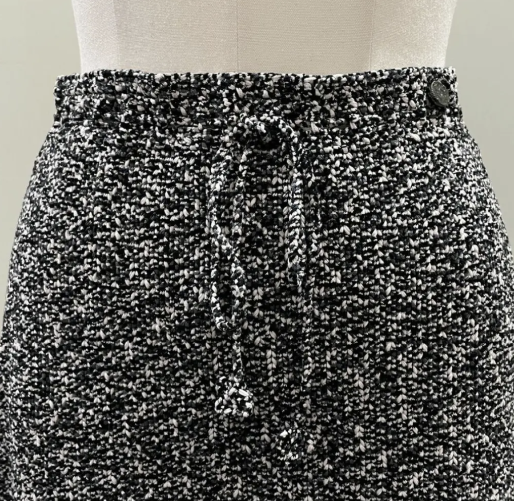 Tweed Chanel Summer Drawstring Cotton Skirt