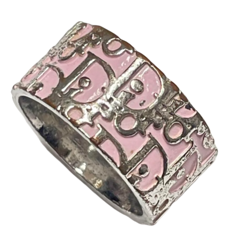 Christian Dior Pink Barbiecore Trotter Ring Size 7