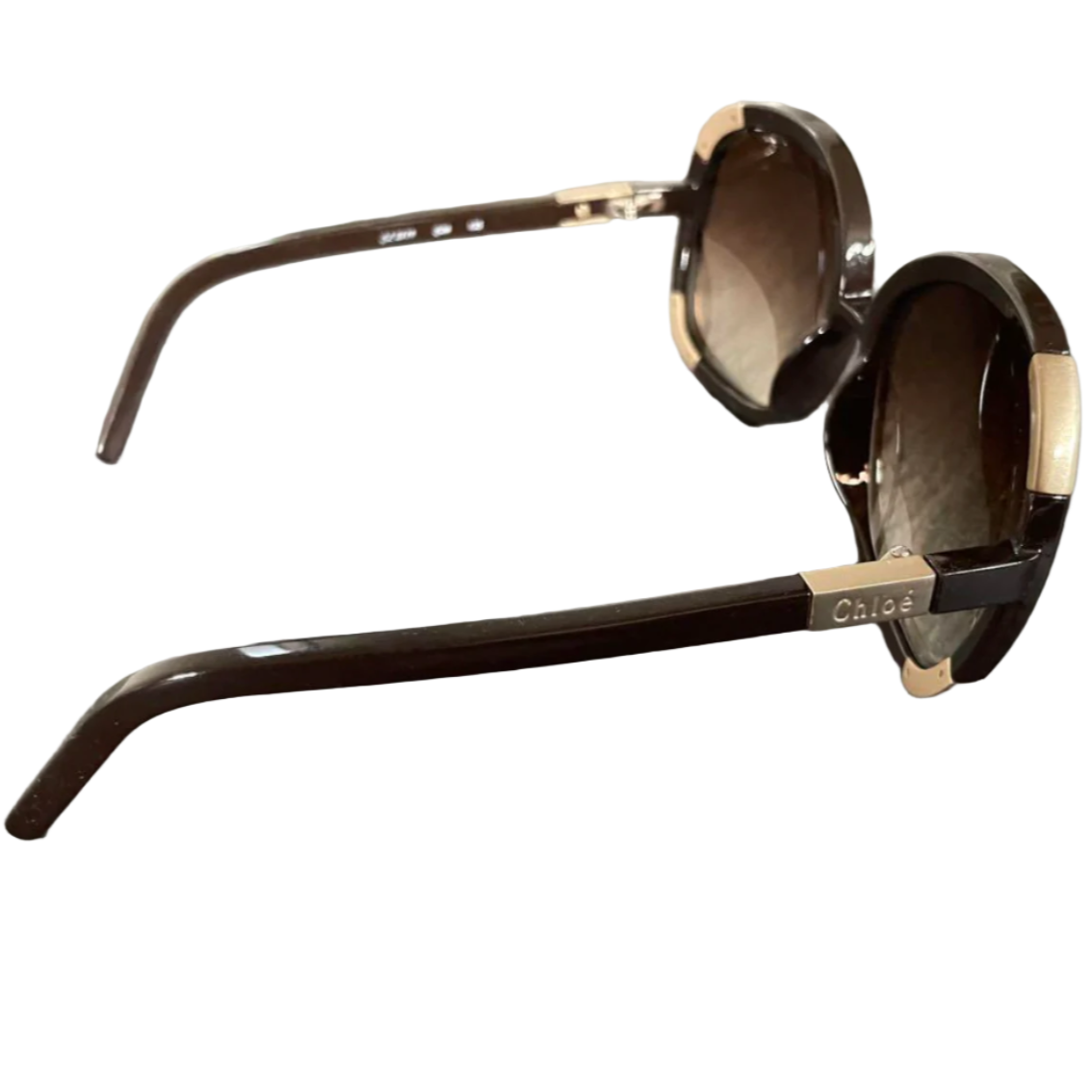 Chloe Brown Sunglasses with Gold Detailing