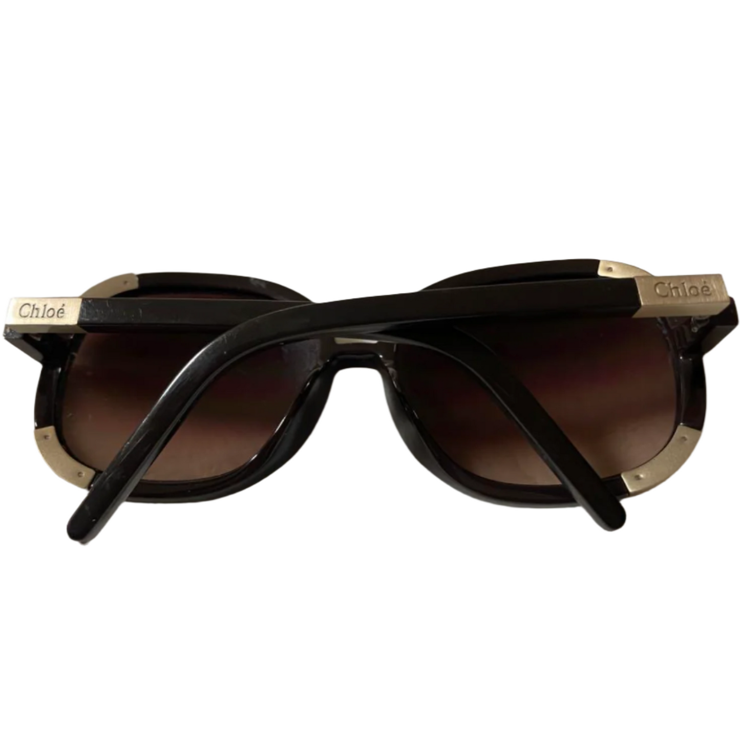 Chloe Brown Sunglasses with Gold Detailing