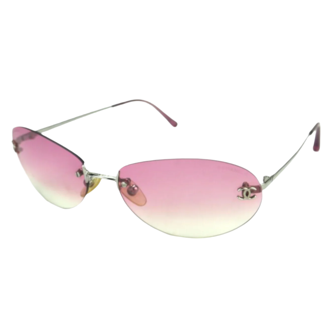 Chanel Pink CC Logo Gradient Sunglasses