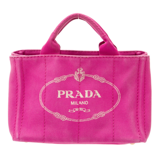 Prada Pink Canapa Tote Bag